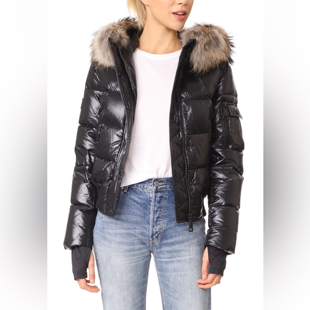 Sam. Women's Black Skyler Quilted Bomber